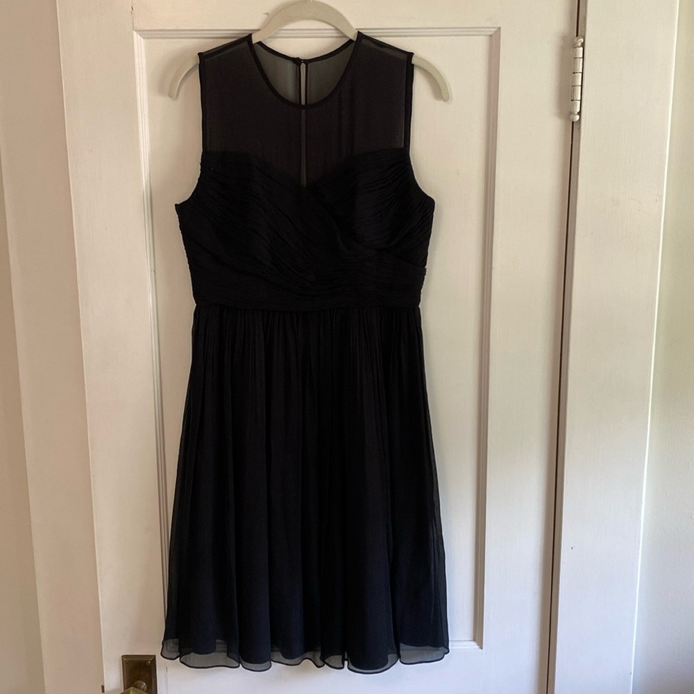 J. Crew Clara Silk Chiffon dress black size 6